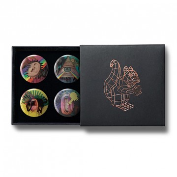 Gift Box: 4 button badges (Rainbow Head)