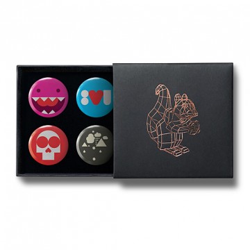 Gift Box: 4 button badges (Monster Skull Mix)