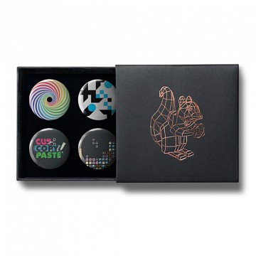 Gift Box: 4 button badges (Rainbow Wheel Mix)