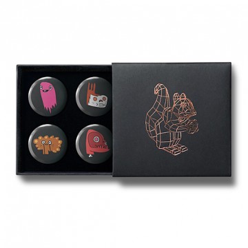 Gift Box: 4 button badges (Food Monsters)