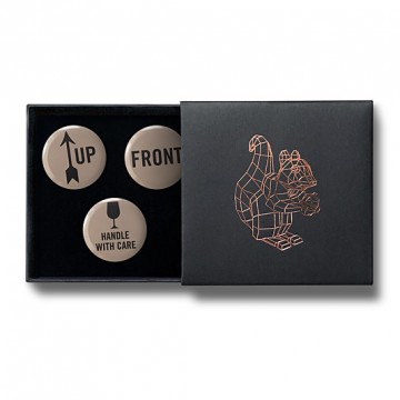 Gift Box: 3 button badges (Carton Signs)