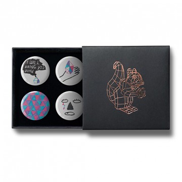 Gift Box: 4 button badges (Doodle Gems)