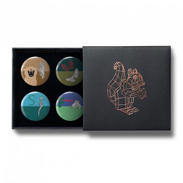 Gift Box: 4 button badges (ABC Animals)