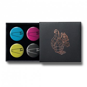 Gift Box: 4 button badges (Safety Pins)