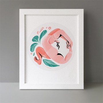 Yoga King Pigeon Pose print