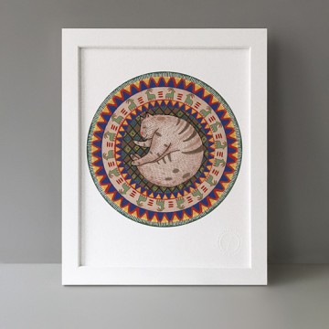 Cat On Persian Carpet print