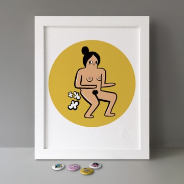 Farting Nude print