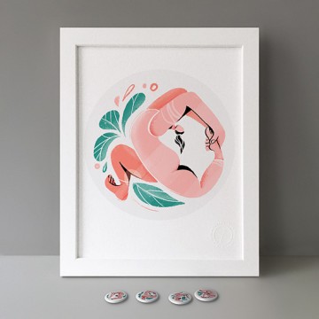 Yoga King Pigeon Pose print