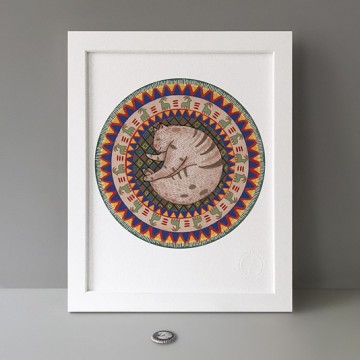 Cat On Persian Carpet print