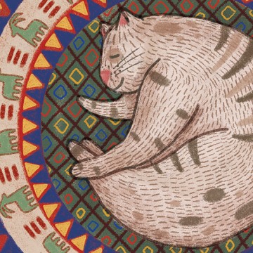 Cat On Persian Carpet print