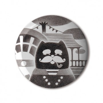 Vintage Moustache Cat print