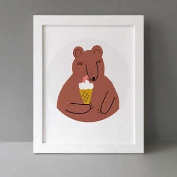 Bear With Ice Cream print