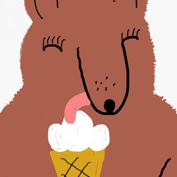 Bear With Ice Cream print