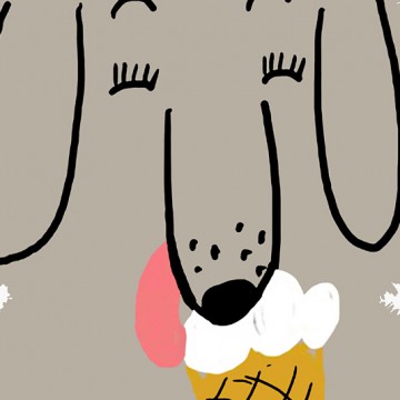 Dog With Ice Cream print