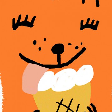 Cat With Ice Cream print