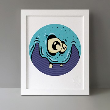 Blue Monster print