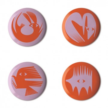 Gift Box: 4 button badges (Animal Silhouettes)