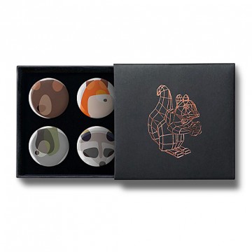 Gift Box: 4 button badges (Animal Shapes)
