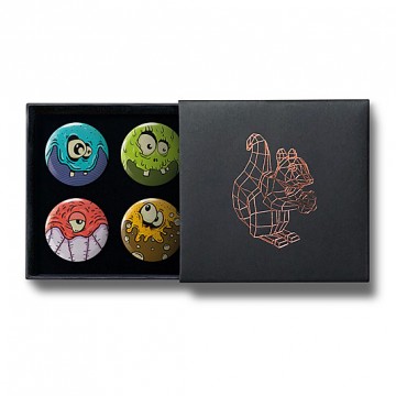 Gift Box: 4 button badges (Monsters)