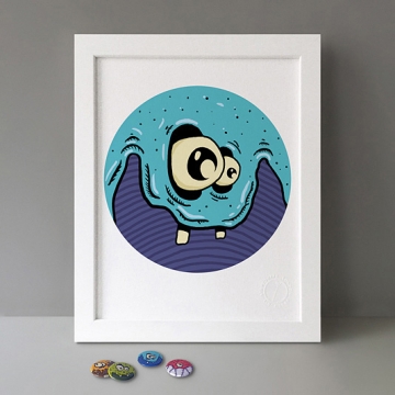 Blue Monster print