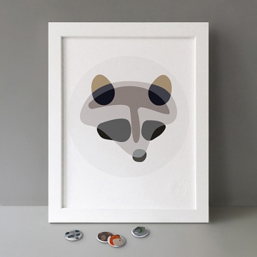 Raccoon Shapes print