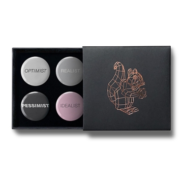 Gift Box: 4 button badges (Optimist Series)