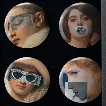 Gift Box: 4 button badges (Collages)