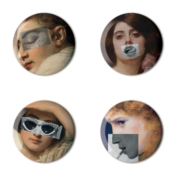 Gift Box: 4 button badges (Collages)