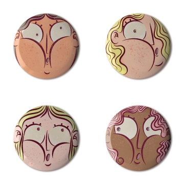 Gift Box: 4 button badges (Squeezed)