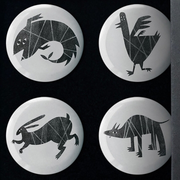 Gift Box: 4 button badges (Animals)