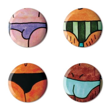Gift Box: 4 button badges (Swimming Trunks)