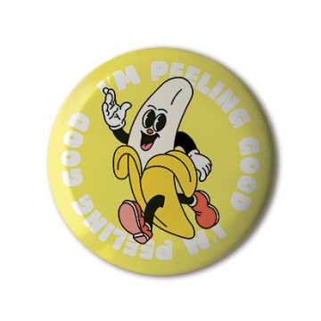 Gift Box: 4 button badges (Fruity Puns)