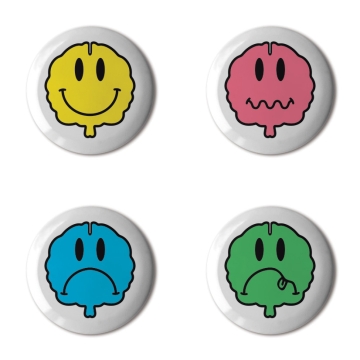 Gift Box: 4 button badges (Brain Moods)