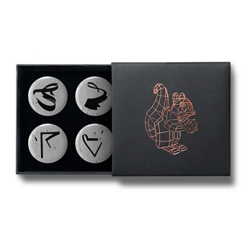 Gift Box: 4 button badges (Lost Language Marks)