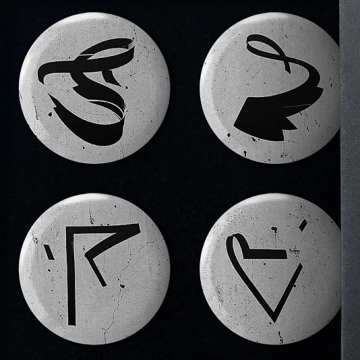 Gift Box: 4 button badges (Lost Language Marks)