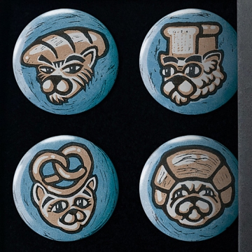 Gift Box: 4 button badges (Bread Cats, Сat Breeds)