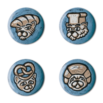 Gift Box: 4 button badges (Bread Cats, Сat Breeds)
