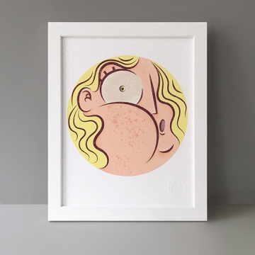 Squeezed Right Cheek print