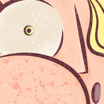 Squeezed Right Cheek print