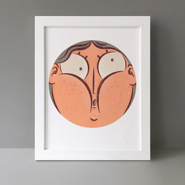 Squeezed Cheeks Cross-eyed print