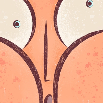 Squeezed Cheeks Cross-eyed print