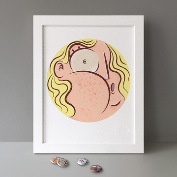 Squeezed Right Cheek print