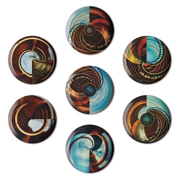 Gift Box: 7 button badges (360 Pano Sphere Bridges)