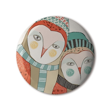 Gift Box: 4 button badges (Owls)