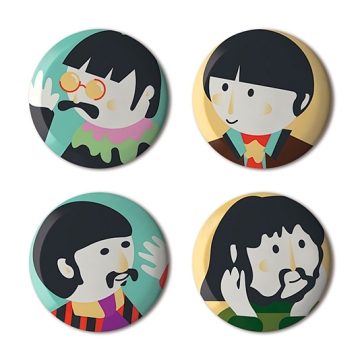 Gift Box: 4 button badges (Fab 4)