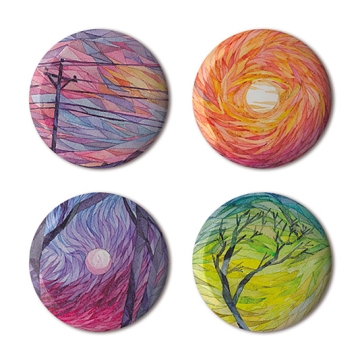 Gift Box: 4 button badges (Landscapes)