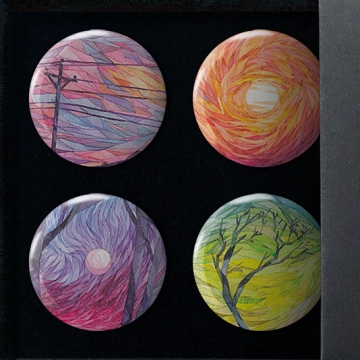 Gift Box: 4 button badges (Landscapes)