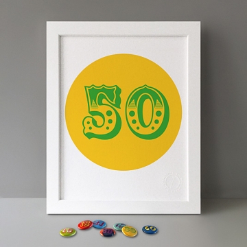 50: Milestone Birthday print