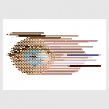 Eye Sculpture Contains 470 Pencils