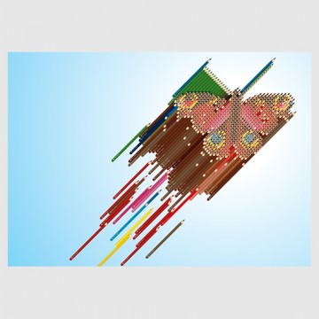 Butterfly Sculpture Contains 818 Pencils